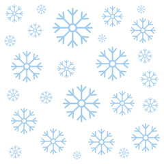 Wall Mural - Falling snowflakes isolated on white background.