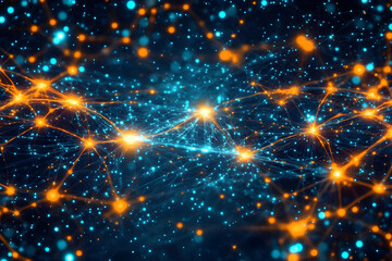 Wall Mural - abstract background - network connections, digital art, technology