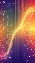 Wall Mural - abstract background: golden particle wave