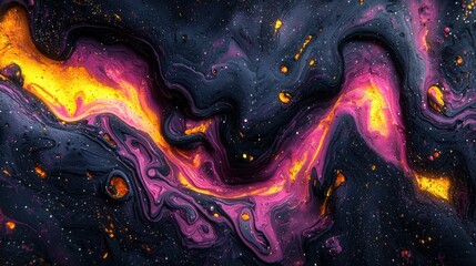 Wall Mural - Abstract paint swirls, vibrant colors flow, cosmic background, detailed surface