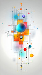 Wall Mural - abstract illustration - colorful geometric shapes and lines