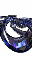 Wall Mural - 3d abstract illustration swirls blue purple glass
