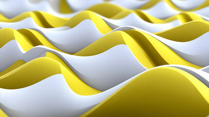 Wall Mural - 3d abstract background - yellow and white waves