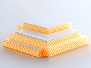Wall Mural - 3d illustration abstract background white orange glow
