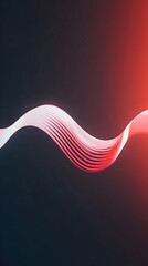Wall Mural - abstract background - red and white wave, digital art illustration