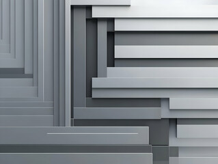 Wall Mural - 3d illustration abstract background gray white stripes pattern design