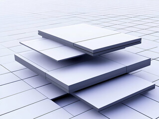 Wall Mural - 3d illustration abstract background design with geometric shapes and modern architecture