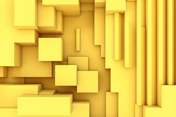Wall Mural - 3d abstract yellow background illustration - geometric shapes design