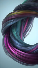 Wall Mural - 3d abstract background - colorful swirls illustration
