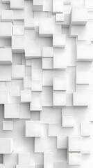 Wall Mural - 3d abstract background illustration white cubes design