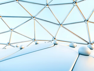 Wall Mural - 3d abstract background illustration, network, connection, technology, design