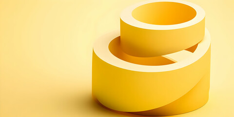 Wall Mural - 3d abstract background - yellow cylinders illustration