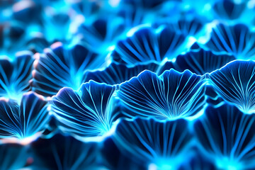 Wall Mural - abstract background illustration - blue glowing shapes, flowing lines, and dynamic forms