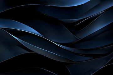 Wall Mural - abstract background, dark blue waves, 3d render illustration