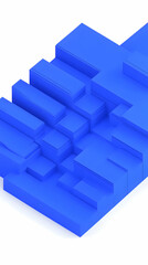 Wall Mural - 3d illustration abstract blue cubes background