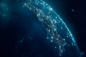 Wall Mural - abstract background illustration - global network connection, data, technology, communication, innov