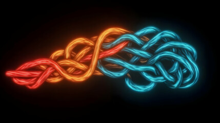 Wall Mural - abstract background - neon light trails illustration