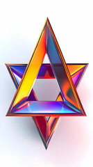 Wall Mural - 3d illustration abstract colorful triangles interlocked design