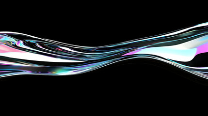 Wall Mural - abstract background - 3d iridescent fluid wave