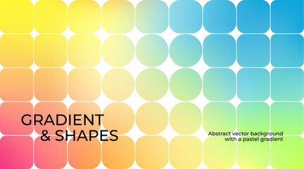 Poster - Abstract Background with Modern Geometric Shapes and Gradient. Vector Minimal Poster Design with Gradation. Simple Retro Pattern