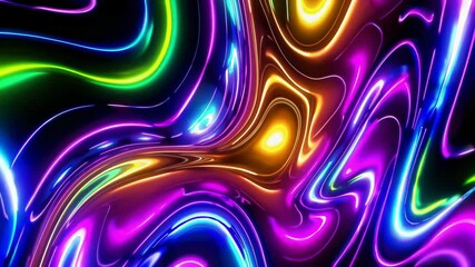 Aufkleber - Abstract neon lights with swirling patterns, vibrant colors. Futuristic design concept