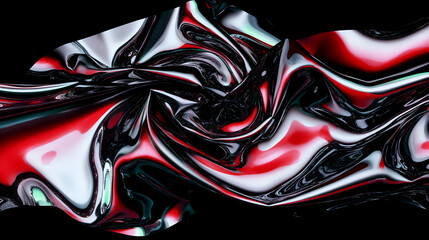 Wall Mural - abstract background illustration - red, black, white swirls