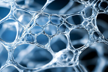 Wall Mural - 3d illustration - abstract network structure, cellular, biology, science, design