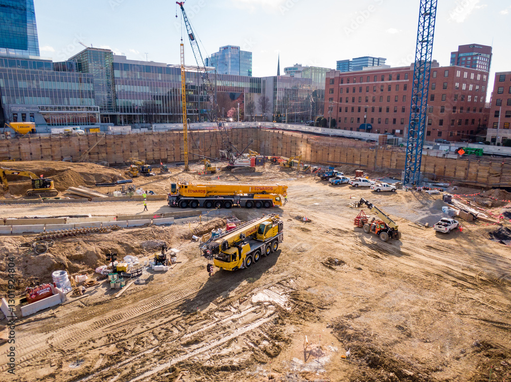 March 1, 2025: Raleigh, NC, USA - Tower Crane Being Erected at ...