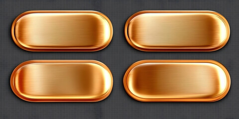 Illustration - Gold Metallic Buttons, Polished Metal Texture, Elegant Design
