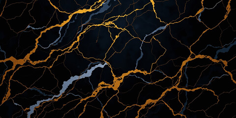 Wall Mural - black marble, gold veining, luxury texture, high-contrast, elegant backdrop