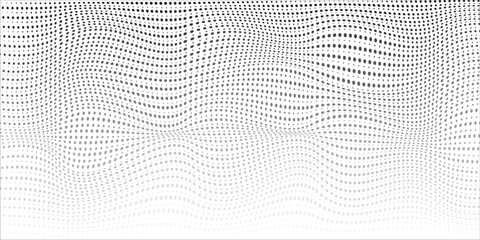 Wave 3d. Wave of particles. Futuristic point wave. Design for poster. Technology vector background. vector