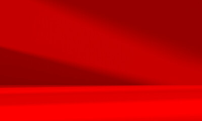 Wall Mural - wall interior background, studio and backdrops show products.with shadow from window color red backg