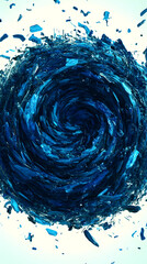 Wall Mural - abstract background illustration - blue swirl