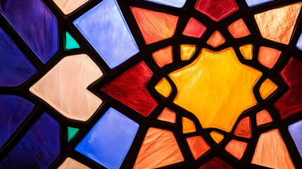 Wall Mural - illustration stained glass abstract art colorful design texture pattern background