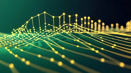 Wall Mural - 3d abstract background - glowing network data visualization