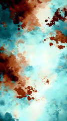 Wall Mural - abstract background illustration teal and brown watercolor texture
