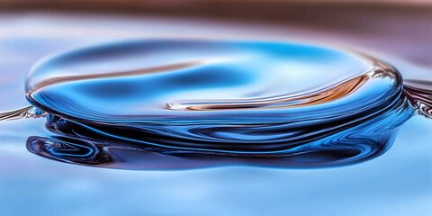 Wall Mural - abstract background illustration liquid metal blue ripple