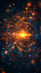 Wall Mural - a dynamic abstract background depicting glowing circles and lines, symbolizing the future of technol