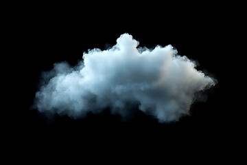 Wall Mural - black and white clouds isolated on black background