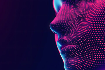 Wall Mural - futuristic holographic particle display, glowing particles and data flow concept illustration