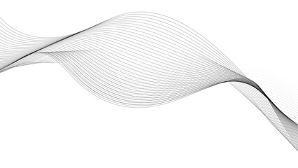 Wall Mural - abstract black lines wave curve motion on white background. thin wavy line abstract background. wavy