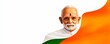 © Grapy Media - Respectful Portrait of Distinguished Leader with Indian Flag Color Abstract Background Element Art