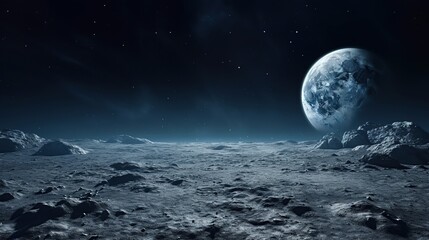Wall Mural - moon surface environment
