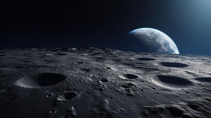 Wall Mural - moon surface environment