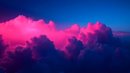 Wall Mural - Surreal deep navy blue sky infused with vibrant pink hues creating an out-of-this-world celestial dreamland