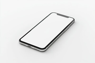 High Quality Visual of Smartphone with Blank Screen Isolated on White Background