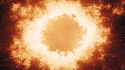 Wall Mural - fiery orange cosmic ring energy explosion