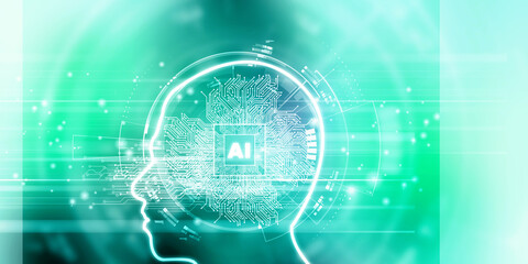 2d illustration Artificial Intelligence (AI) concept