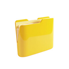 Wall Mural - yellow folder icon isolated on transparent background cutout