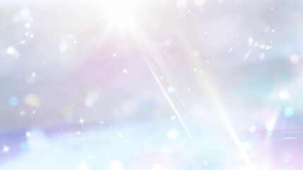 Aufkleber - Soft light blue and white pastel background with sparkling bokeh, subtle glitter, and dreamy rainbow light effects. Abstract and ethereal backdrop for elegant and magical visual designs.